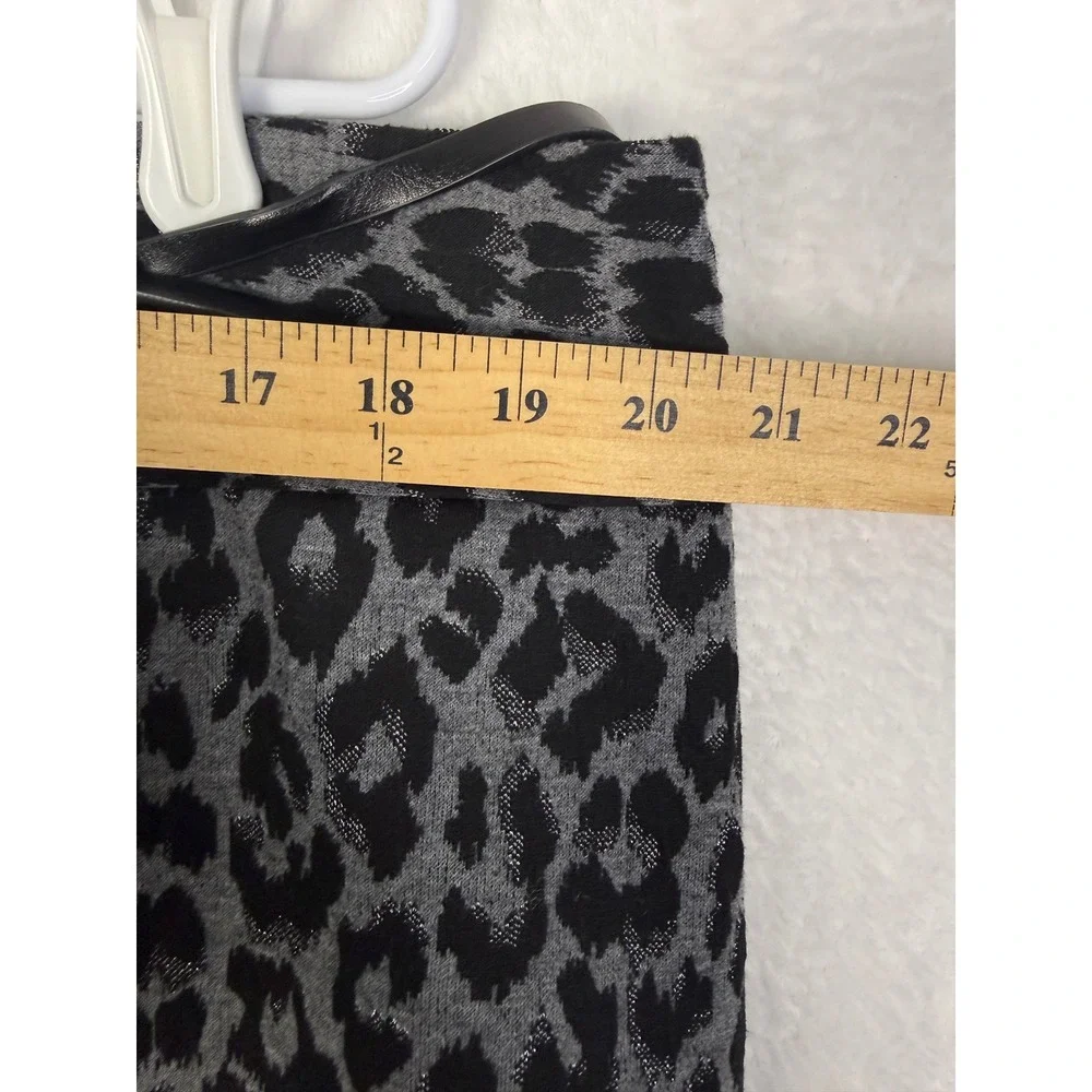 Charter Club Leopard Print‎ Pencil Skirt Belt Lined Metallic Threads Size 18W